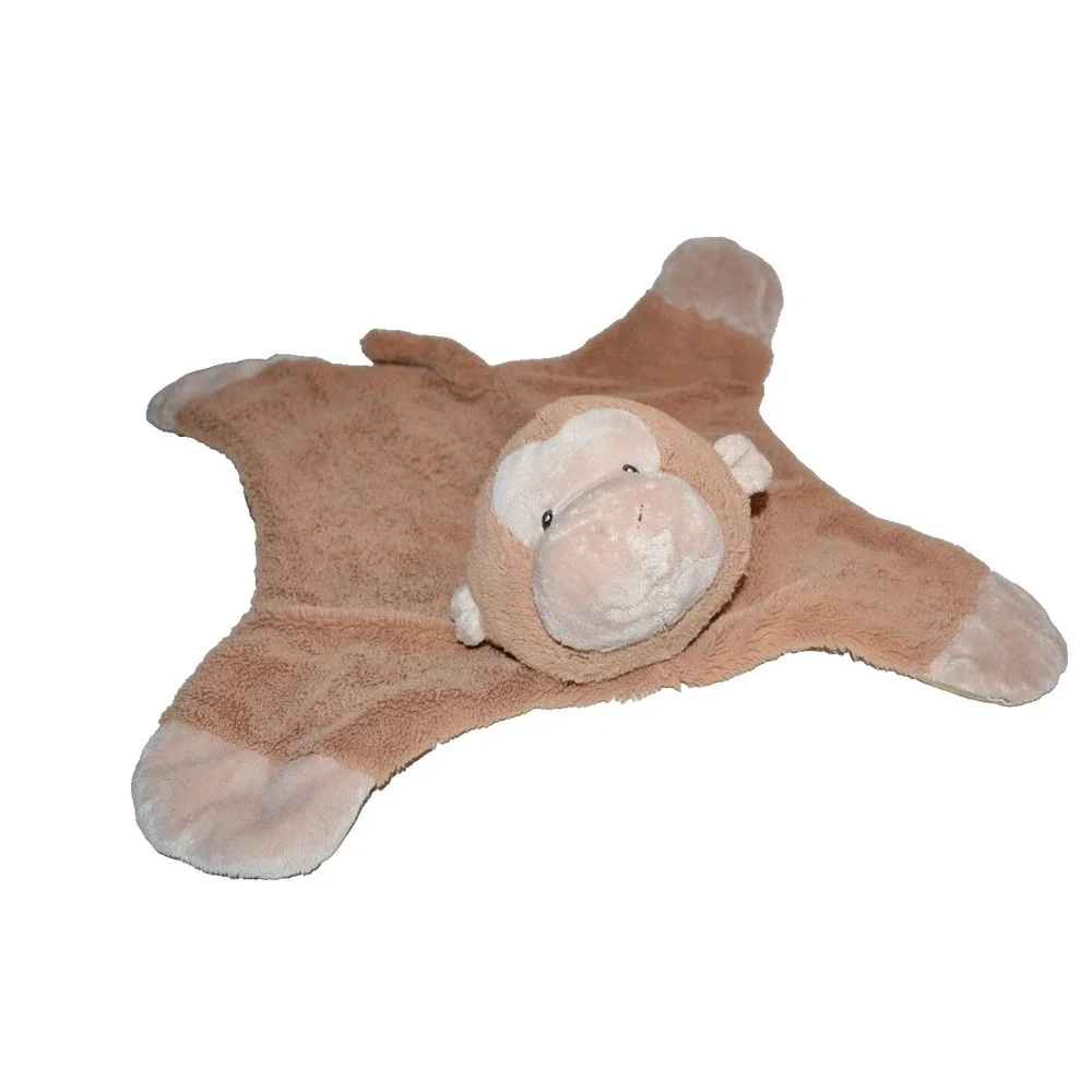 Baby Gund Pippy Monkey Comfy Cozy Satin‎ Plush Activity Security Blanket Lovey